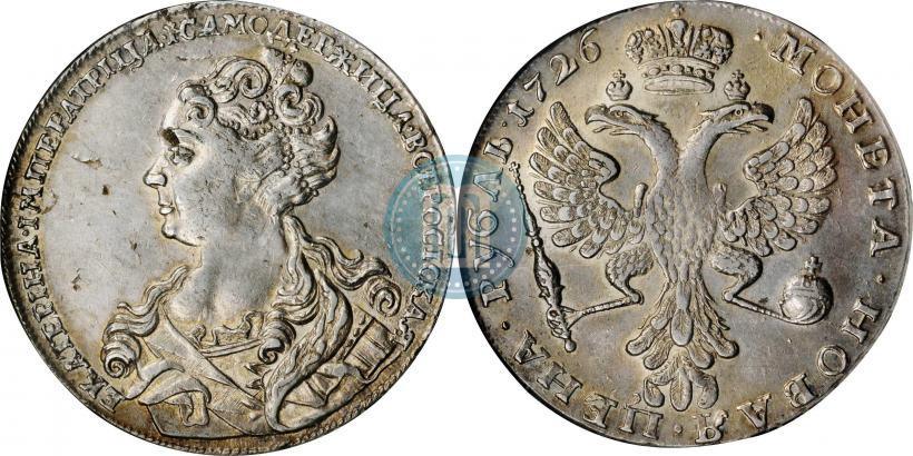 Picture 1 rouble 1726 year  "Moscow type, portrait turned to the left"