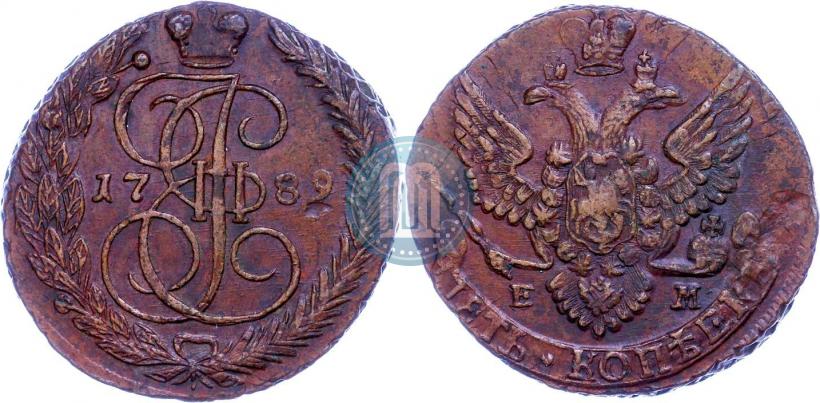Picture 5 kopecks 1789 year ЕМ 