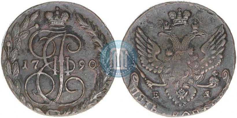 Фото 5 копеек 1790 года ЕМ 