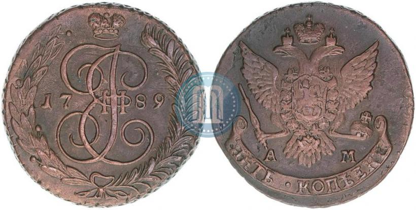 Picture 5 kopecks 1789 year АМ 