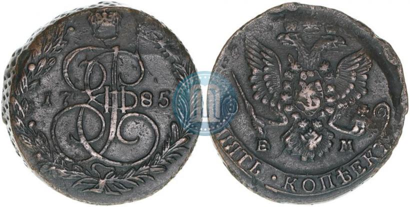 Фото 5 копеек 1785 года ЕМ 