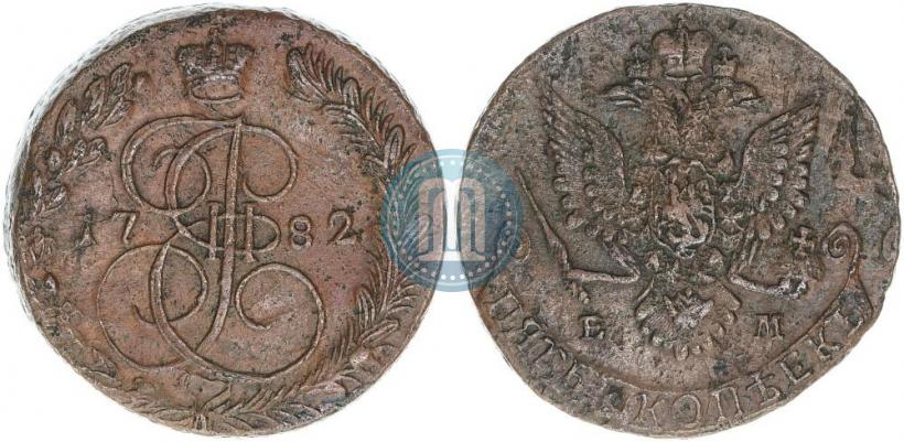 Фото 5 копеек 1782 года ЕМ 