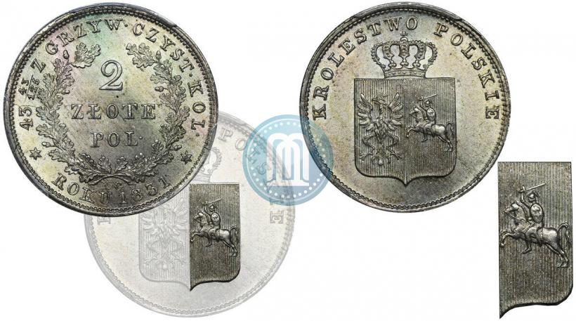Picture 2 złote 1831 year KG "Polish uprising"