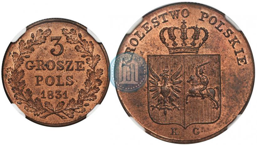 Picture 3 grosze 1831 year KG "Polish uprising"