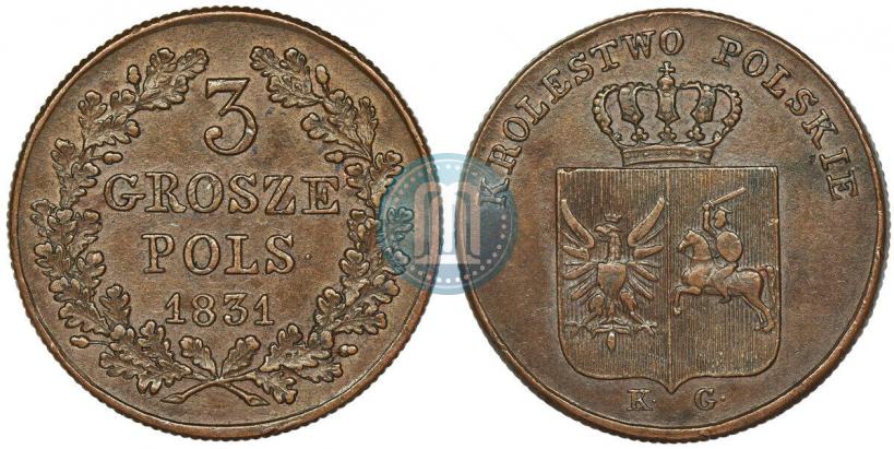 Picture 3 grosze 1831 year KG "Polish uprising"