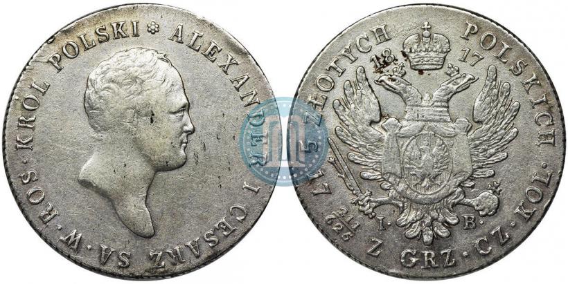 Фото 5 злотых 1817 года IB 