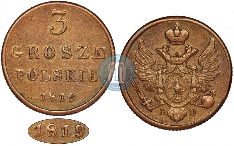 Picture 3 grosze 1819 year IB 