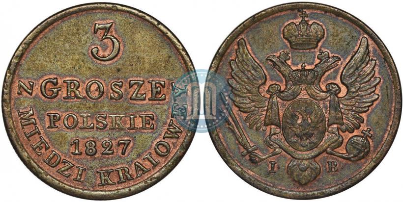 Фото 3 гроша 1827 года IB 
