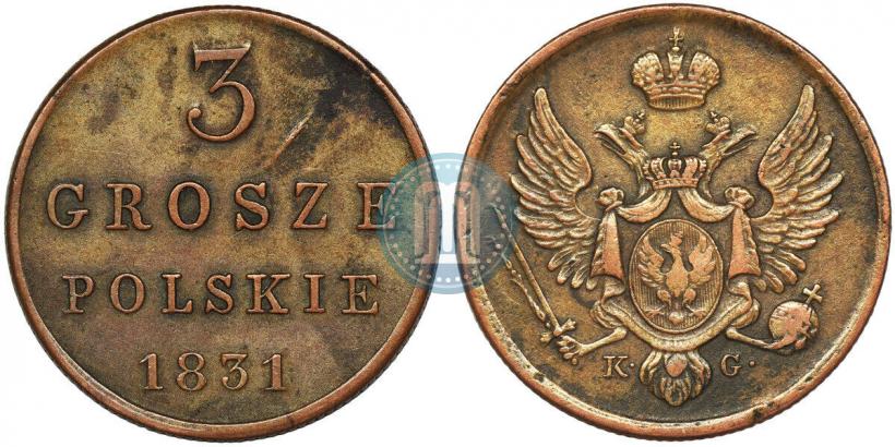 Фото 3 гроша 1831 года KG 