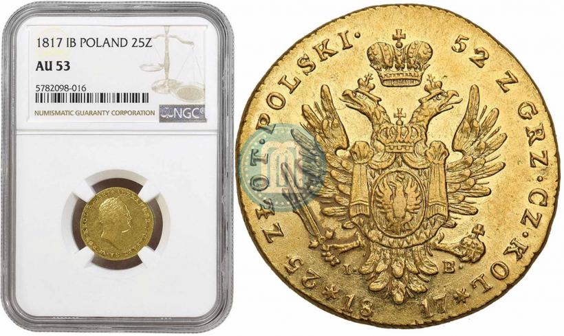 Picture 25 złotych 1817 year IB 