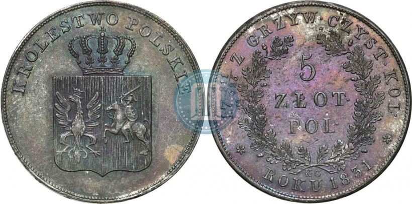 Picture 5 złotych 1831 year KG "Polish uprising"