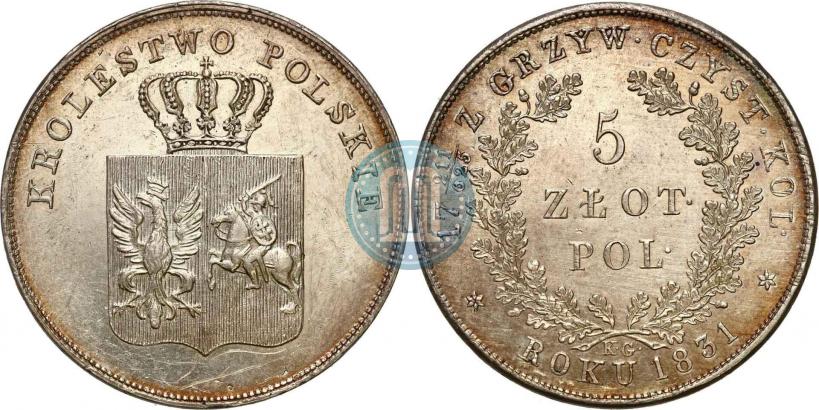 Picture 5 złotych 1831 year KG "Polish uprising"