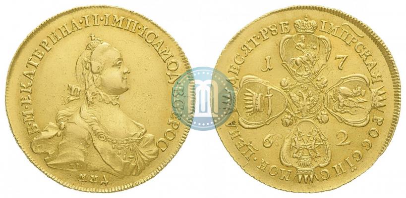 Фото 10 рублей 1762 года ММД 