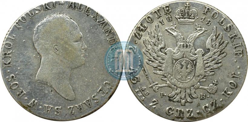 Фото 2 злотых 1818 года IB 