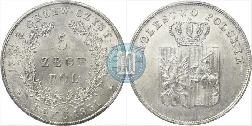 Picture 2 złote 1831 year KG "Polish uprising"