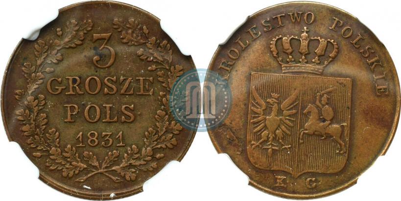 Picture 3 grosze 1831 year KG "Polish uprising"