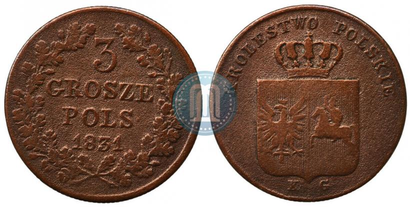 Picture 3 grosze 1831 year KG "Polish uprising"