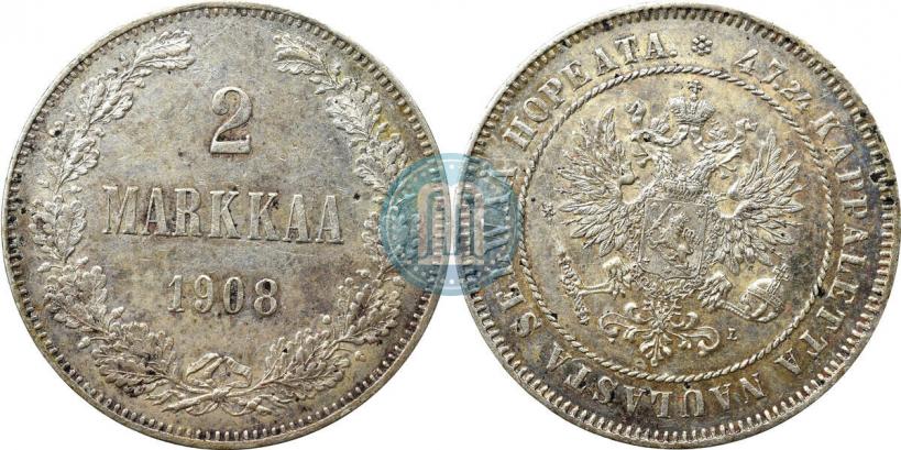 Picture 2 markkaa 1908 year L 