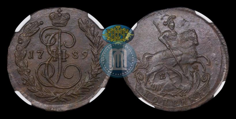 Picture 1 kopeck 1789 year ЕМ 