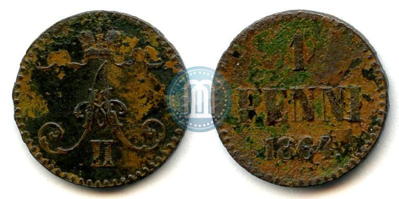 Picture 1 penni 1864 year  
