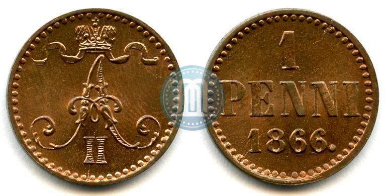 Фото 1 пенни 1866 года  