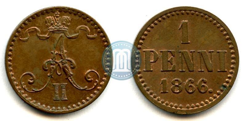 Фото 1 пенни 1866 года  