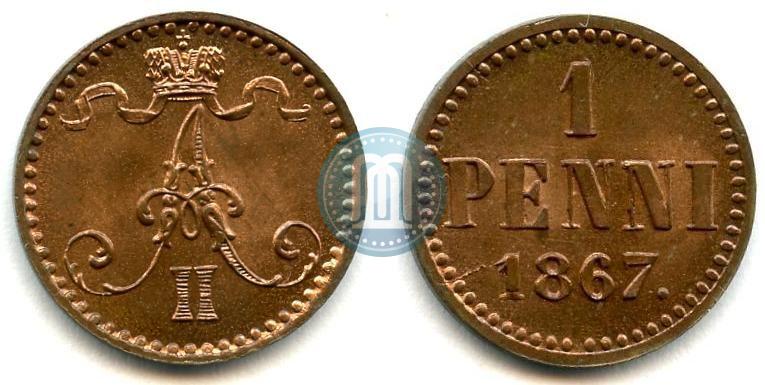Фото 1 пенни 1867 года  