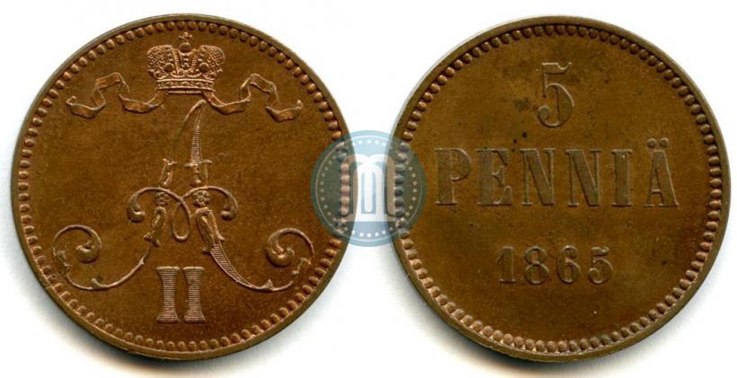 Фото 5 пенни 1865 года  