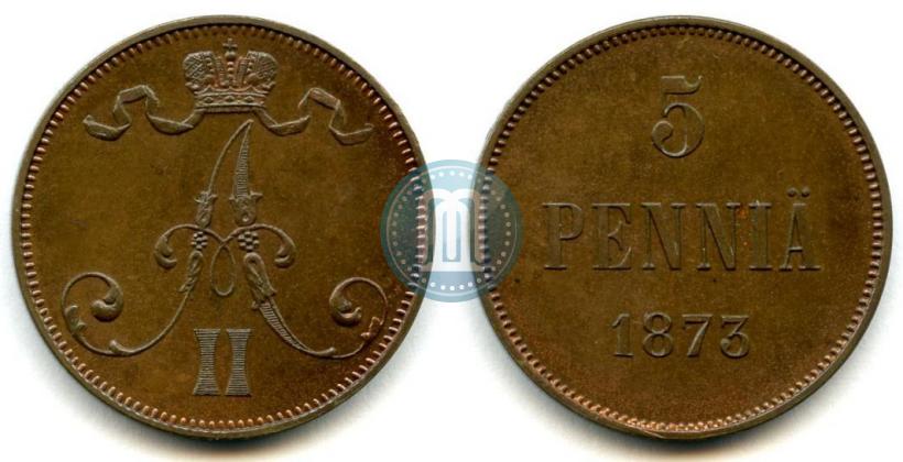 Фото 5 пенни 1873 года  