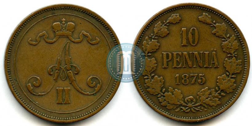 Фото 10 пенни 1875 года  