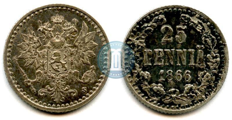 Фото 25 пенни 1866 года S 