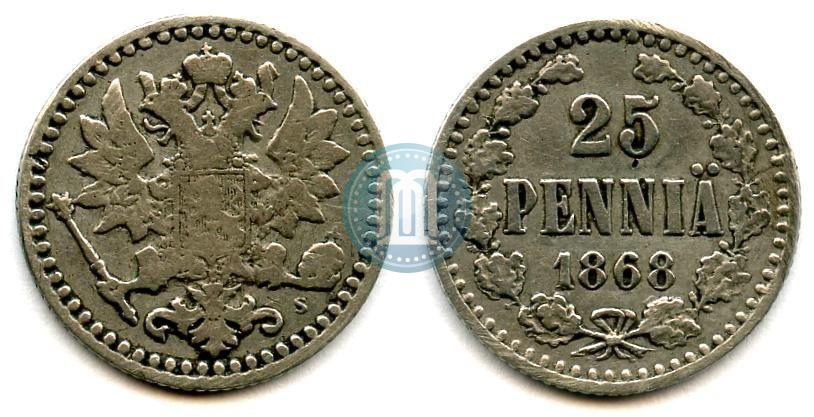 Picture 25 pennia 1868 year S 