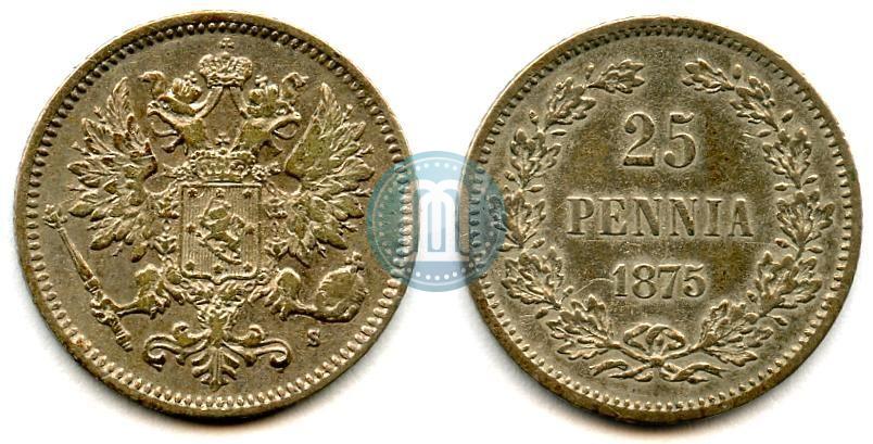 Фото 25 пенни 1875 года S 