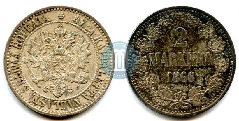 Picture 2 markkaa 1866 year S 