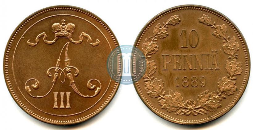 Picture 10 pennia 1889 year  