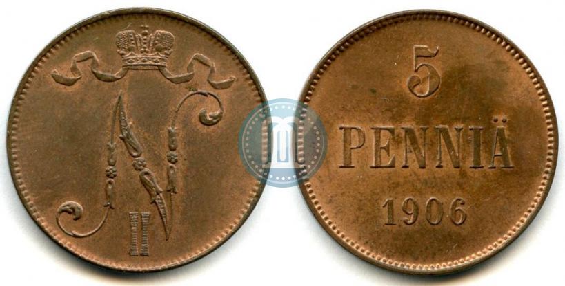 Picture 5 pennia 1906 year  