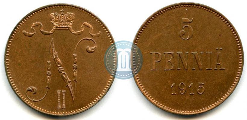 Picture 5 pennia 1915 year  