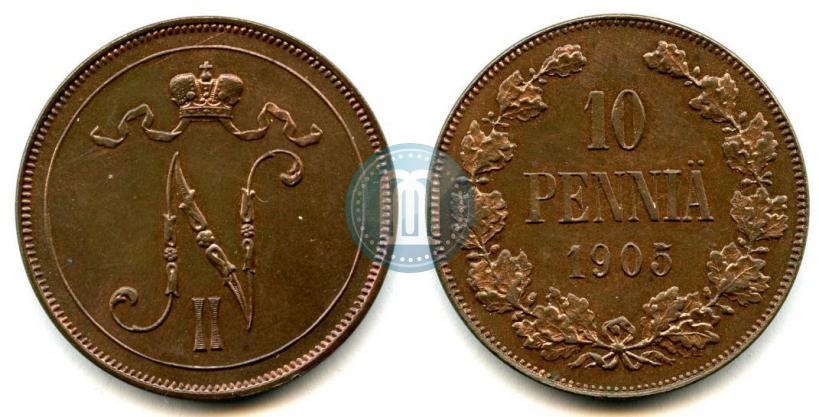 Picture 10 pennia 1905 year  