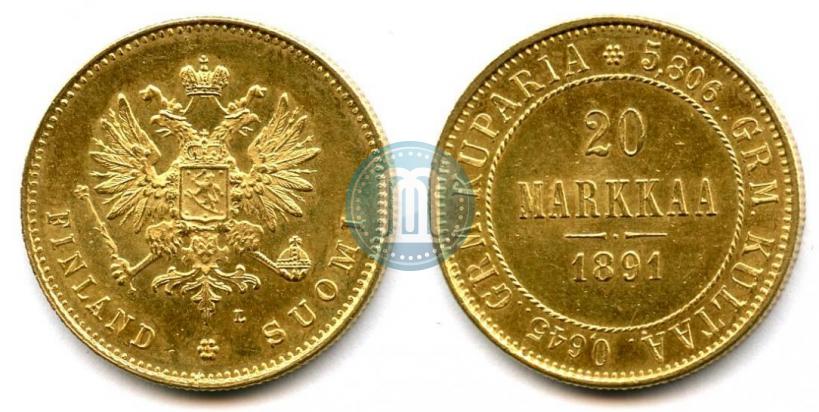 Picture 20 markkaa 1891 year L 