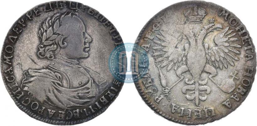 Фото 1 рубль 1719 года OK "Портрет в латах"