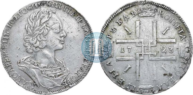 Picture 1 rouble 1723 year  "Portrait in ancient armour"