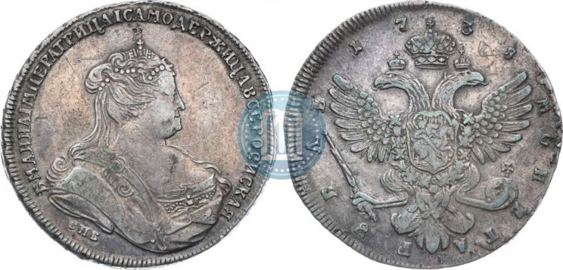 Фото 1 рубль 1738 года СПБ "Петербургский тип"