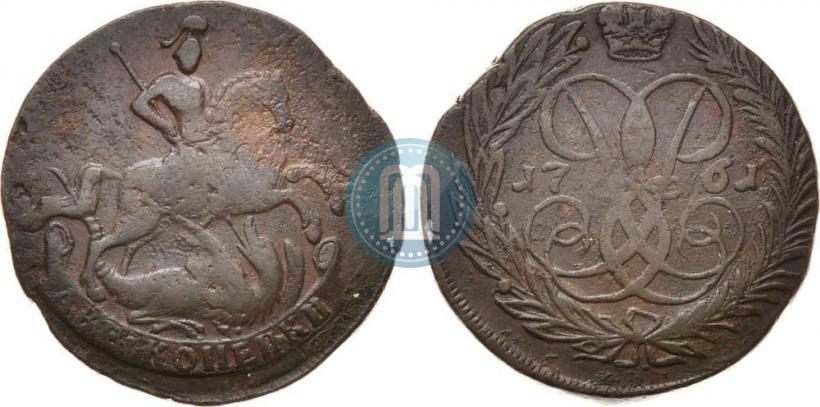 Picture 2 kopecks 1761 year  "Nominal under St. George"