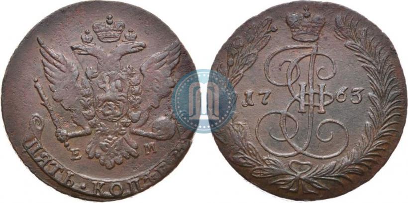 Picture 5 kopecks 1763 year ЕМ 