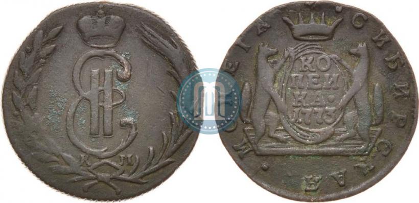 Picture 1 kopeck 1773 year КМ 