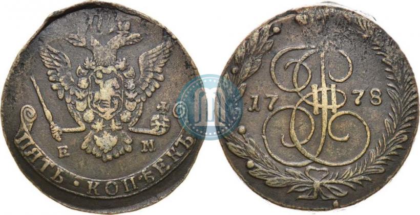 Фото 5 копеек 1778 года ЕМ 