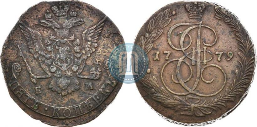 Picture 5 kopecks 1779 year ЕМ 