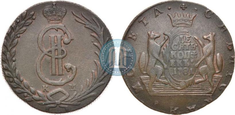 Picture 10 kopecks 1781 year КМ 