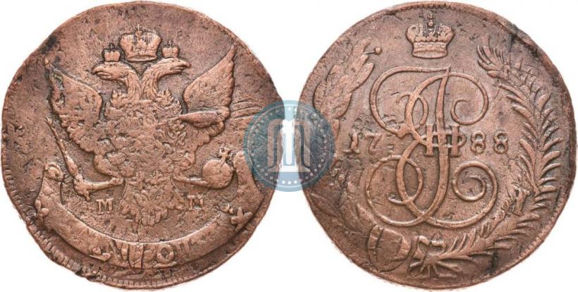Фото 5 копеек 1788 года ММ 
