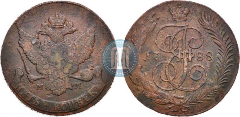Фото 5 копеек 1788 года ММ 